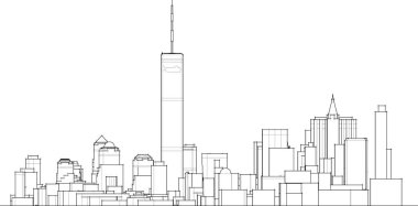 3d mimari sanat, vektör illüstrasyonu