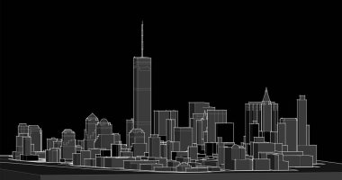 Şehir silüeti, vektör illüstrasyonu