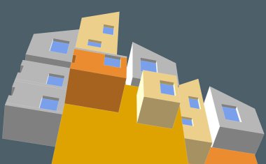 yapı evi simgesi, düz stil