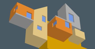 Şehrin karikatür görüntüsü