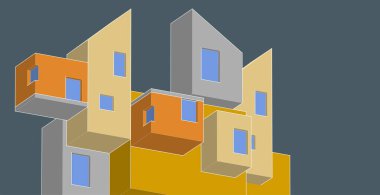 soyut 3d illüstrasyon, modern tasarım arkaplanı