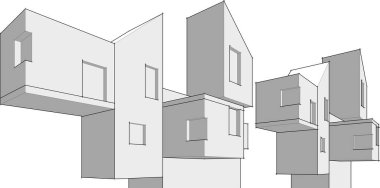 soyut mimari duvar kağıdı tasarımı, dijital konsept arkaplan