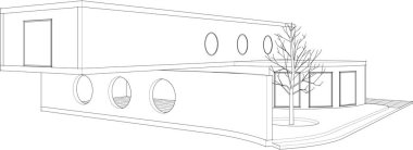 3 boyutlu modern bir ev.