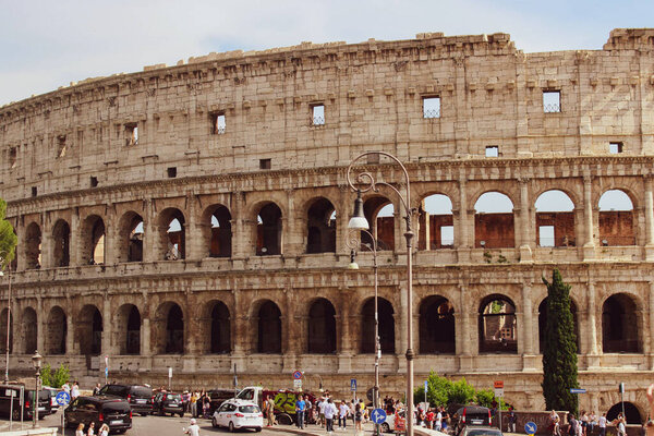 People around colosseum in rome italy during summer, Ancient Rome