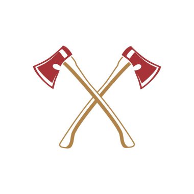 Wooden axe isolated. Element for woodworking emblem or icon on white background clipart