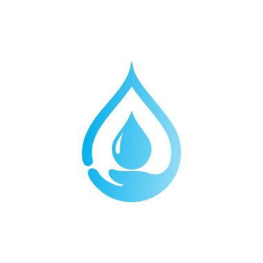 El suyu damlası logo tasarım şablonu