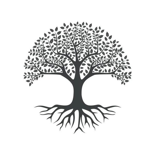 Wektor Czarny Drzewo Żyć Ikona Białym Tle — Wektor stockowy