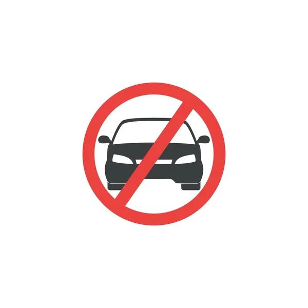 Ningún Coche Ninguna Señal Tráfico Estacionamiento Prohibir Signo Vector Ilustración — Vector de stock