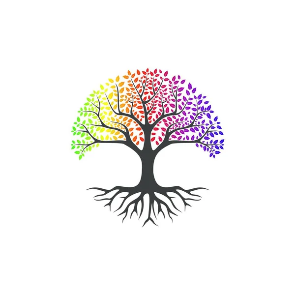 Baum Des Lebens Logo Design Inspiration Isoliert Auf Weißem Hintergrund — Stockvektor