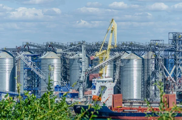 Odessa Ukrajna 2019 Augusztus Teherdaru Hajó Gabonaszárító Kikötőben — Stock Fotó