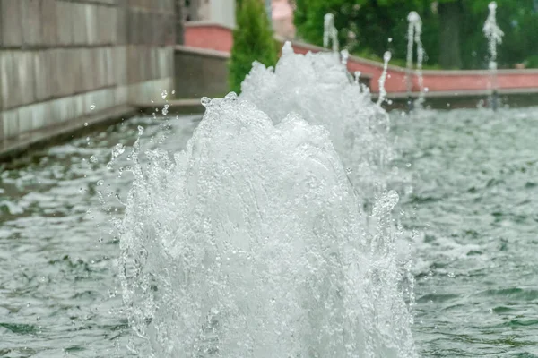 Imagen Primer Plano Fuente Agua Parque Ciudad — Foto de Stock