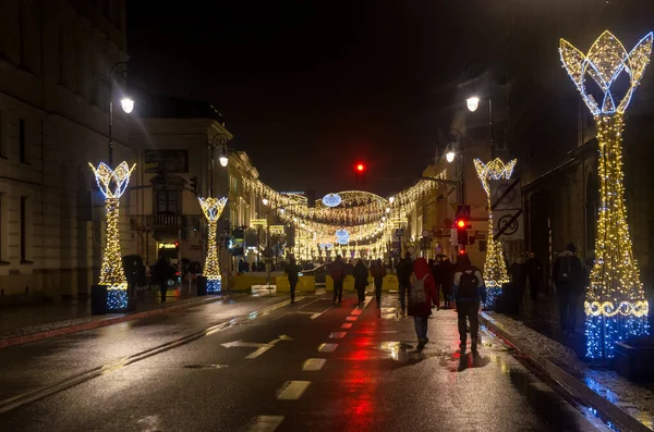 Βαρσοβία Πολωνία Δεκεμβρίου 2018 Διακόσμηση Διακοπών Του Nowy Swiat Στη — Φωτογραφία Αρχείου