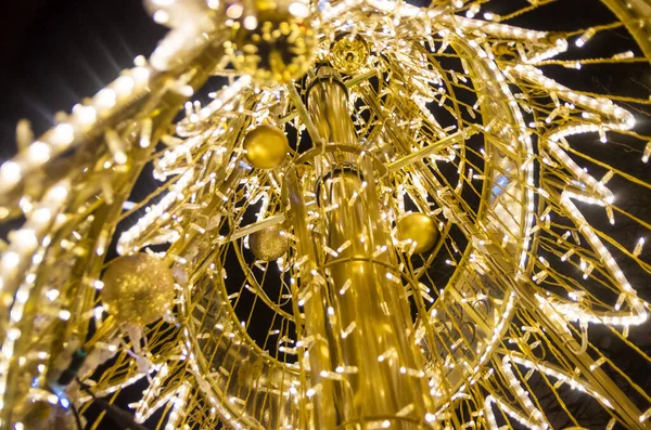 Luces Amarillas Navidad Desenfoque Fondo Navidad — Foto de Stock