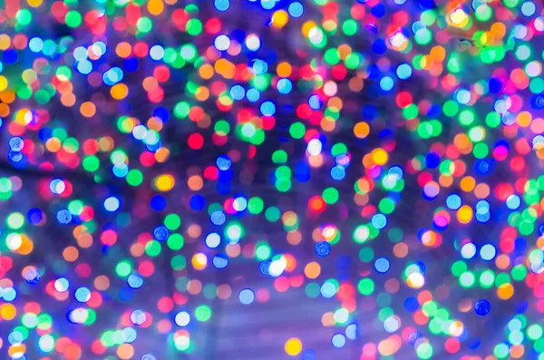 Luzes Natal Multicoloridas Defocus Fundo Natal — Fotografia de Stock