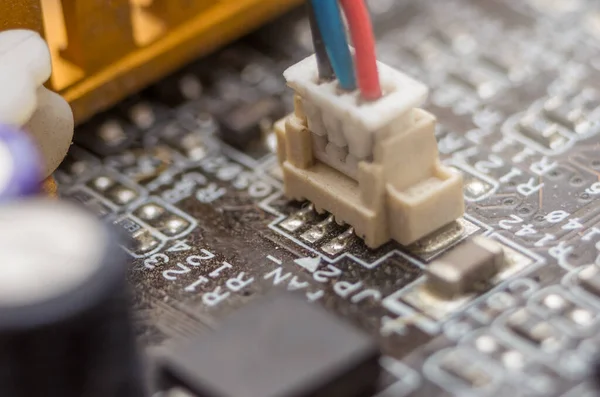 Conectar Refrigerador Del Ventilador Placa Base Cerrar — Foto de Stock