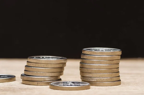 Many Euro Coins Stacked Black Background — Stock Photo, Image