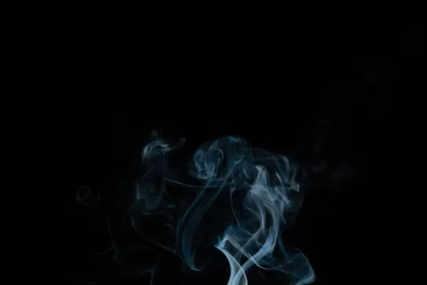 Gyönyörű Absztrakt Kék Füst Fekete Háttérrel Füst Háttér Művészeti Tervezés — Stock Fotó