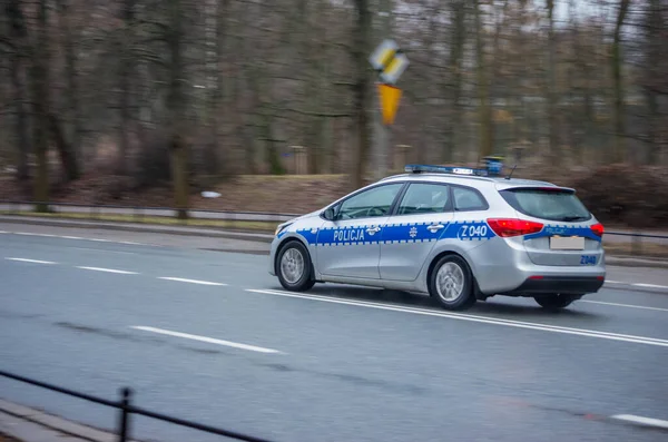 Polisbil Väg Hög Hastighet — Stockfoto