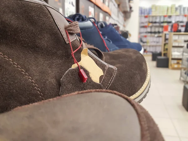 Herenschoenen Koop Een Schoenenwinkel — Stockfoto