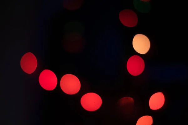 Jul Bokeh Bakgrund Med Julbelysning Fokus Färgglada Bokeh — Stockfoto