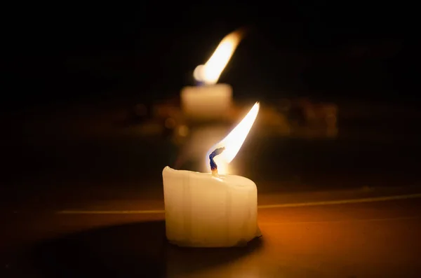 Enciende Velas Oscuridad Con Una Copia Del Espacio Concepto Magia —  Fotos de Stock