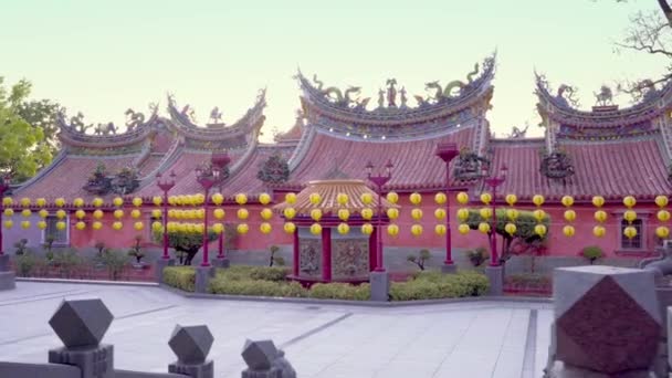 Una Cámara Arco Toma Movimiento Del Templo Nan Kun Shen — Vídeo de stock