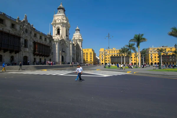 Lima Perú Abril 2018 Vista Plaza Principal Que Muestra Edificios —  Fotos de Stock