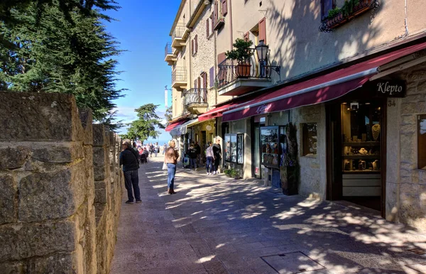 San Marino San Marino Ekim 2019 Çok Sayıda Müşteri Turistin — Stok fotoğraf