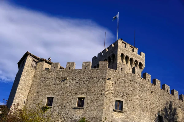 San Marino San Marino Жовтня 2019 Вид Вежу Гуаїта Знизу — стокове фото