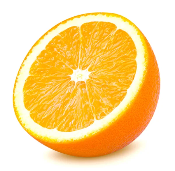 Vereinzelte Orangenfrüchte Scheibe Frischer Orange Isoliert Auf Weißem Hintergrund Mit — Stockfoto