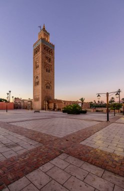 Marakeş, Fas 'ın Medine semtindeki Koutoubia Camii minaresi