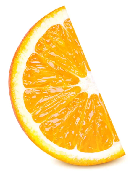 孤立的橙果 成熟的柑橘类水果片在白色的背景上被隔离开来 柑橘类水果楔子 有切碎路径 — 图库照片