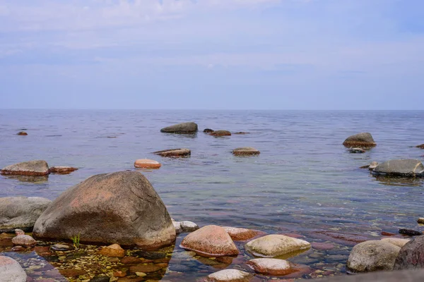 Pittoreske Kust Van Baltische Zee Met Rotsblokken Saaremaa Island Estland — Stockfoto