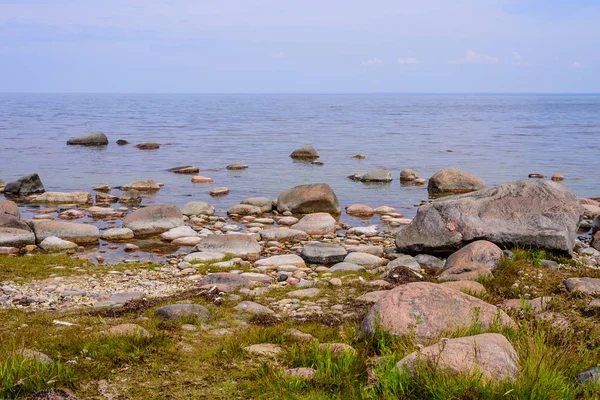 Pittoreske Kust Van Baltische Zee Met Rotsblokken Saaremaa Island Estland — Stockfoto