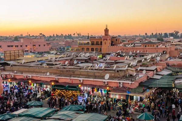 マラケシュ モロッコ 2018年12月8日 ジャマー フナ市場広場 ジェマ Jemaa Fnaa ジェマ Jemaa — ストック写真