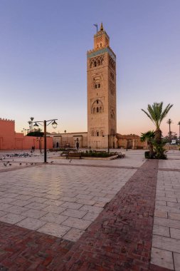 Marakeş, Fas 'ın Medine semtindeki Koutoubia Camii minaresi