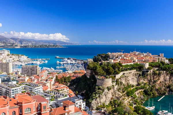 Cityscape Přístav Monte Carlo Letecký Pohled Monaka Slunečného Dne Monte — Stock fotografie