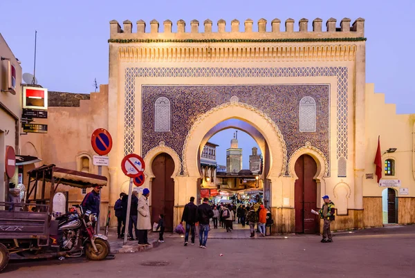 Fez Marokko Dezember 2018 Besichtigung Marokkos Bab Bou Jeloud Gate — Stockfoto