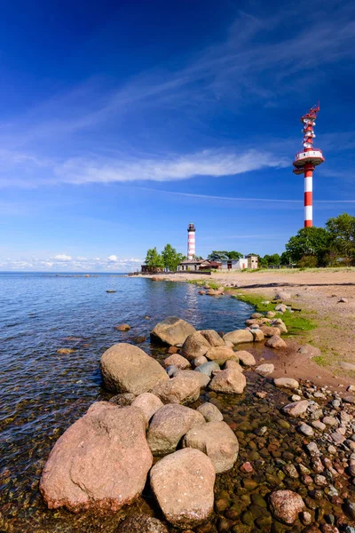 Shepelevsky Deniz Feneri Finlandiya Körfezi Nin Pitoresk Kıyısında Baltık Deniz — Stok fotoğraf