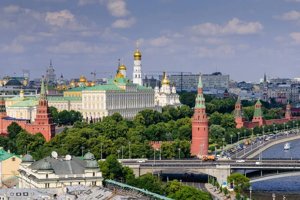 Moscow Russia June 2019 Aerial View Moscow Moscow Kremlin Beautiful — Stock Photo, Image