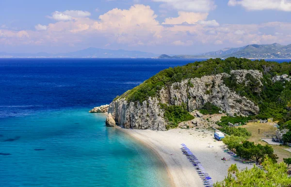 Pitoresca Praia Tsabou Destino Popular Ilha Grega Samos Grécia — Fotografia de Stock