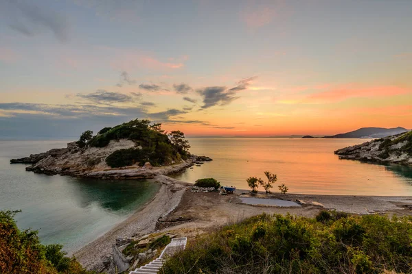 Beautiful Sunrise Kokkari Village Samos Island Greece — Stock Photo, Image