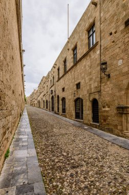 Eski Rodos, Dodecanese, Yunanistan 'daki antik şövalye caddesi