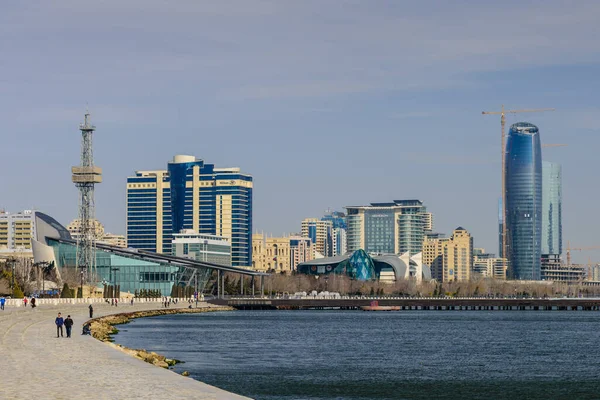 Bakü Azerbaycan Şubat 2017 Bakü Nün Merkezinde Hazar Denizi Nin — Stok fotoğraf