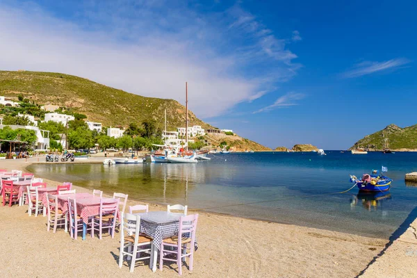 Острів Патмос Острови Додеканес Греція Травня 2017 Традиційна Грецька Таверна — стокове фото