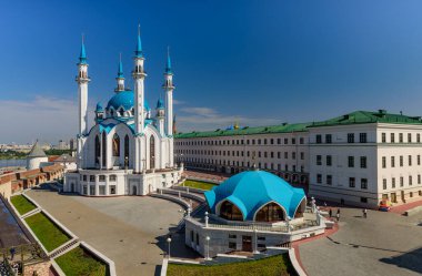Kazan, Rusya - 11 Haziran 2016: Rusya 'daki ünlü cami - Kazan, Tataristan' daki Qol Şerif