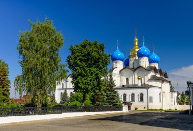 Kazan, Tataristan, Rusya - 11 Haziran 2016: Kazan Kremlin 'deki Duyuru Katedrali