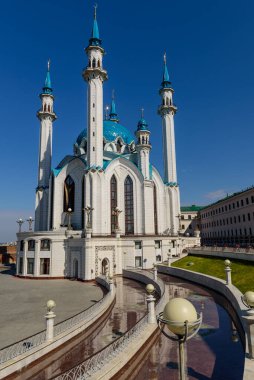 Kazan, Rusya - 11 Haziran 2016: Rusya 'daki ünlü cami - Kazan, Tataristan' daki Qol Şerif