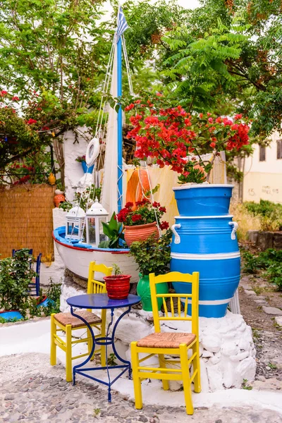 Isla Cos Dodecaneso Grecia Mayo 2016 Interior Restaurante Griego Tradicional —  Fotos de Stock