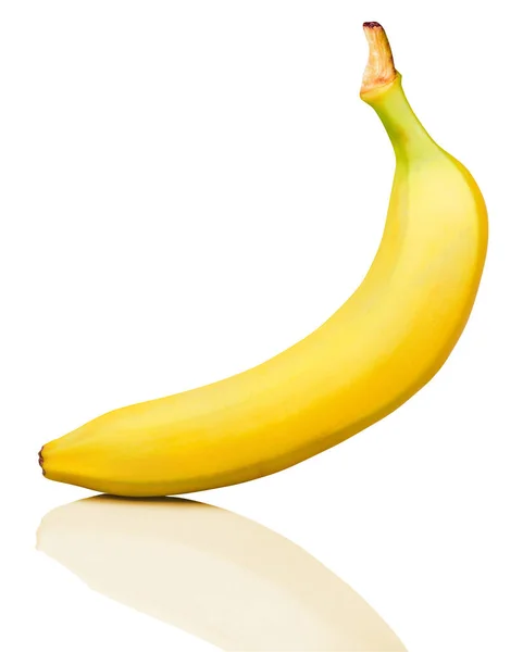 Isolierte Banane Eine Ganze Banane Isoliert Auf Weißem Hintergrund Mit — Stockfoto